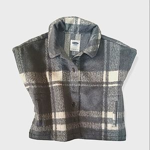 OLD NAVY Plaid Kids Toddler Children's Jacket Poncho Vest NWOT